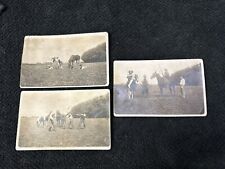 3x Antique RPPC Western Cowboy Horse outlaw lawman acting fighting AZO 1906-1918 picture