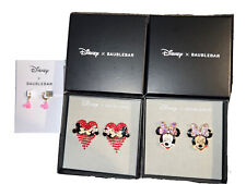 Lot 3x Set Pair New Disney Baublebar Earrings Minnie Mouse Jewelry Pink Kiss Bow picture