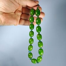 RARE ANTIQUE GREEN Bakelite Islamic Prayer Beads/ Beads. W.54 g picture