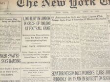 1923 APRIL 29 NEW YORK TIMES - WEMBLEY STADIUM OPENS, 1,000 HURT - NT 8347 picture