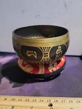 Singing Bowl - Brass Etched Tibetan mantra Om Mani Padme Hum  picture