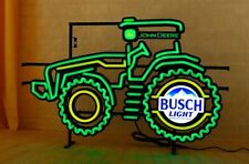 John Deere Busch Light Farm Tractor LED Beer Bar Neon Sign With Dimmer picture