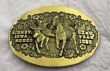 Rare Vintage 1985 Sidney Iowa Rodeo Buckle No 26 Ltd Edition Trophy Belt Buckle picture