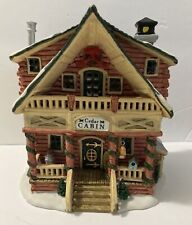 Vtg 2001 Lighted Lemax Cedar Cabin Vail Village Collection Retired Disc In Box picture