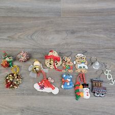 Vintage Christmas Ornament Lot of 14 Mixed Handmade Homemade Snowman Bell Mouse picture