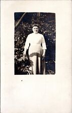 RPPC Woman in Garden Velox 1907-1917 picture