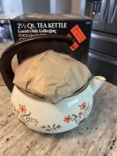 NEW Vtg JMP Countryside Collection Floral Tea Kettle Made in Spain Cottage Core picture