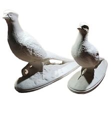 Holland Mold Pheasants Bisque Unpainted MCM Hen & Rooster Vtg-Set Of 2-Console  picture