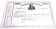 1870's DELHI & HUDSON RIVER RAILROAD UNISSUED CAPITAL STOCK CERTIFICATE picture