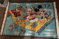 Vintage 1950’s LARGE Walt Disney MICKEY MOUSE DONALD DUCK The MAGIC CARPET Rug picture