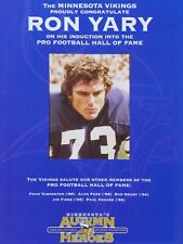 Ron Yary Minnesota Vikings Hall Of Fames 2001 Vintage Original Print Ad 8 x 11