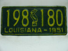 1951 Louisiana License Plate      198 180     Repainted          Vintage  1071 picture