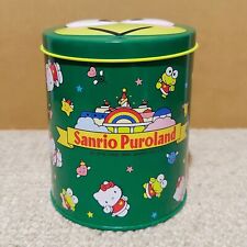 Vintage Sanrio Puroland w/ Keroppi & Hello Kitty Circle Japanese Tin (1990)  picture