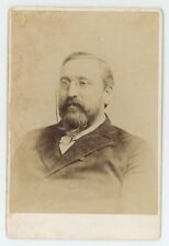 Antique Circa 1880s ID'd Cabinet Card Handsome Older Man With Beard in Glasses picture