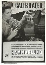 1944 Hammarlund Calibrated Woman Worker Capacitors Vintage Print Ad A13 picture