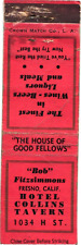 Bob Fitzsimmons Hotel Collins Tavern Fresno California Vintage Matchbook Cover picture