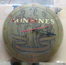 RARE Vintage Longines worlds most honored Watch Brass Advertisement Clock Sign  picture
