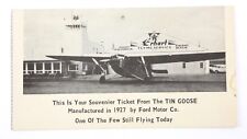 Souvenir Ticket from Tin Goose 1927 Ford Motor Co Trimotor Airplane Airline picture