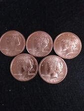 (5) 1921 Peace Dollar 1oz ea .999 Fine Copper Round picture