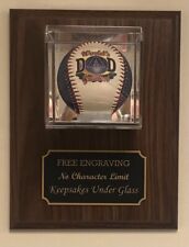Baseball Wall Personalized Display Case Walnut Finish Wood Plaque picture