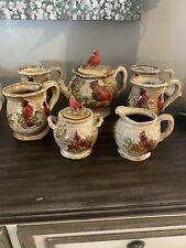 Tii Collections Ceramic Cardinal tea Pot Set picture