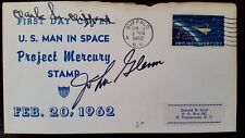 FIRST  AMERICAN IN ORBIT - 1962 FDC SIGNED X 2 - JOHN GLENN & CLARK M.CLIFFORD - picture