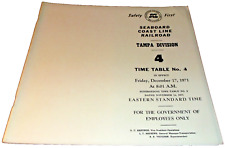 DECEMBER 1971 SCL SEABOARD COAST LINE TAMPA DIVISION EMPLOYEE TIMETABLE #4 picture