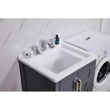 Stufurhome Hathaway 24 in. x 34 in. Grey Engineered Wood Laundry Sink picture