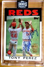 2020 TOPPS ARCHIVES 1986 TOPPS TONY PEREZ AUTOGRAPH # 10/50 CINCINNATI REDS picture