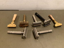 Lot of Vintage Gillette 50's 60s Heavy Duty Metal Handle Gem MIcromatic Razors picture
