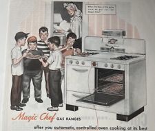 VINTAGE 1947 Magic Chef Print Ad Gas Range With Famous Red Wheel ~ 10x13.5