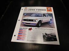 1973-1974 BMW 2002 Turbo Spec Sheet Brochure Photo Poster picture