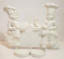 VINTAGE TREMAX DUAL CHEF SALT & PEPPER Wall mount HOLDER ONLY 1950s white picture