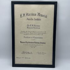1984 KANSAS CITY SOUTHERN RY SAFETY AWARD CERTIFICATE by HARRIMAN MEMORIAL 21