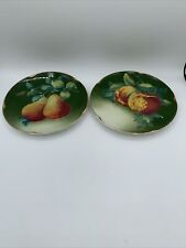 2 Vintage K&G Luneville French Fruit 8.5” Lunch Plates Apples and Pears No Flaws picture