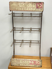 Vintage 10 Cent Brach’s Candy Fine Candies Store Display Stand Emboss Sign (4A) picture
