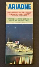 Vintage 1965 S/S Ariadne Travel Fold-Out Brochure Cruises From FL To Caribbean picture