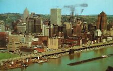 1937 Skyline Business Section Grandview Park Night Pittsburgh PA Posted Postcard picture