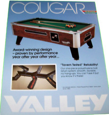 Valley Cougar Z-D5  Billiard Table FLYER Original Pool Game Artwork 8.5