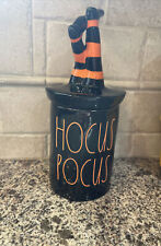 New Rae Dunn Halloween Hocus Pocus Witch Legs Jar Covered Black Candle HTF Rare picture