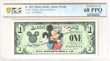 2003 $1 Disney Dollar Mickey DISNEYLAND RESORT PCGS SUPERB GEM UNC 68 PPQ ***** picture