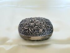 Vintage 1920's ANTIQUE Ornate Silver Plated Jewelry Box picture