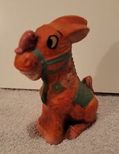 Coin Bank Vintage Ceramic Chalkware? Donkey Burro Bird on Nose picture