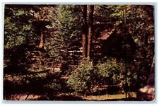 c1960's Notre Dame's Log Chapel Exact Replica Notre Dame Indiana Trees Postcard picture