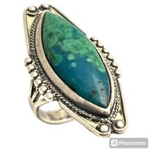 Amazing Sterling Silver NAVAJO BISBEE CHRYSOCOLLA RINGsz6 picture
