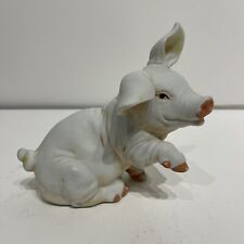 Vintage Bisque Porcelain Pig Figurine - Adorable 5.25