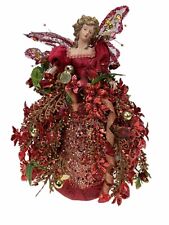 10” Angel Christmas Holiday Figurine Red Embellished picture