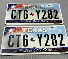 2 Texas License Plates Matching Pair CT6 Y282 Car TX Collectible Automobile Lot picture