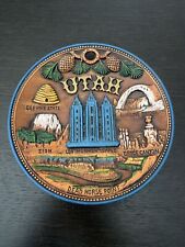 Vintage UTAH STATE 3D Ceramic LANDMARKS COLLECTOR PLATE Wall Hanging Souvenir  picture