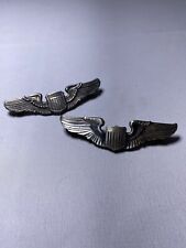 TWO WW2 SILVER STERLING US AIR FORCE PILOT WING PINS picture